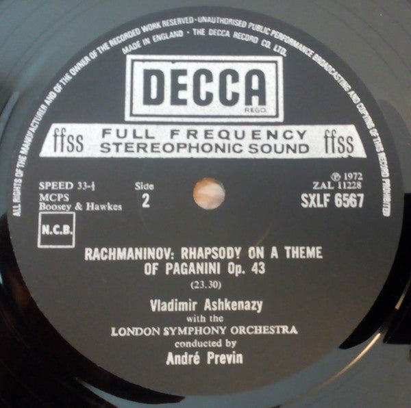 Sergei Rachmaninoff, Vladimir Ashkenazy, London Symphony Orchestra, André Previn – The Four Piano Concertos / Rhapsody On A Theme Of Paganini (3xLP) LP vinyl record, image 8 of 10