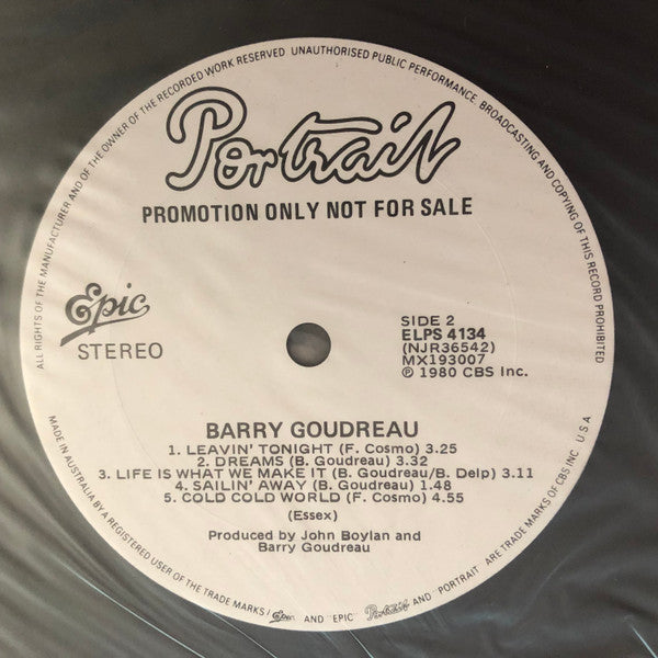 Barry Goudreau – Barry Goudreau LP vinyl record, image 2 of 6