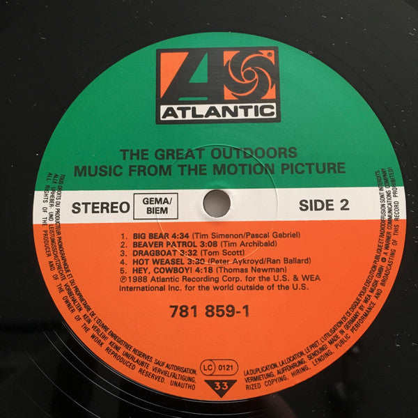 Various – The Great Outdoors (Music From The Motion Picture) LP vinyl record, image 4 of 4