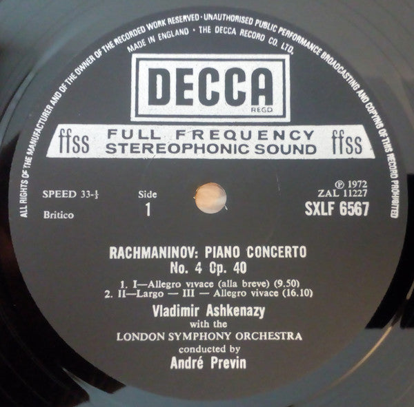 Sergei Rachmaninoff, Vladimir Ashkenazy, London Symphony Orchestra, André Previn – The Four Piano Concertos / Rhapsody On A Theme Of Paganini (3xLP) LP vinyl record, image 7 of 10