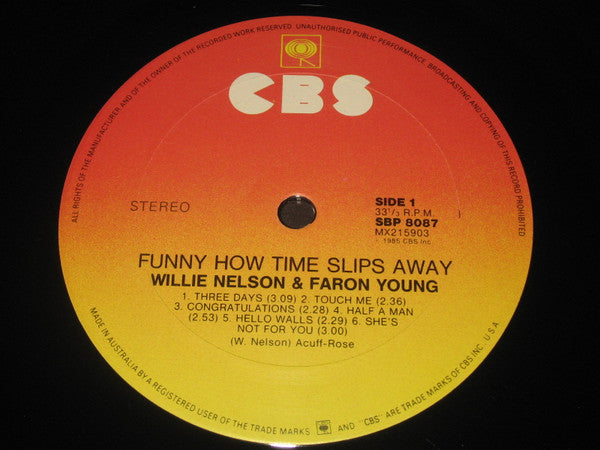 Willie Nelson, Faron Young – Funny How Time Slips Away LP vinyl record, image 3 of 4