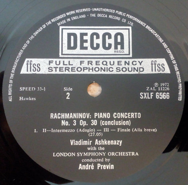 Sergei Rachmaninoff, Vladimir Ashkenazy, London Symphony Orchestra, André Previn – The Four Piano Concertos / Rhapsody On A Theme Of Paganini (3xLP) LP vinyl record, image 6 of 10