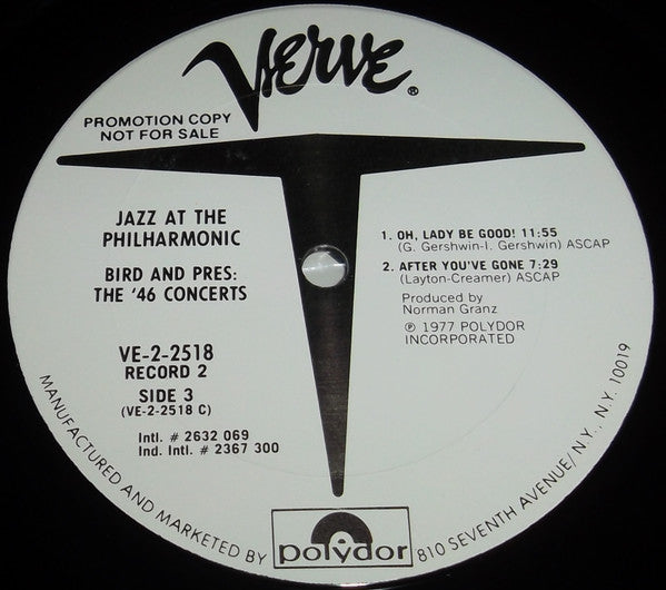 Jazz At The Philharmonic – Bird And Pres: The '46 Concerts (2xLP) LP vinyl record, image 7 of 10