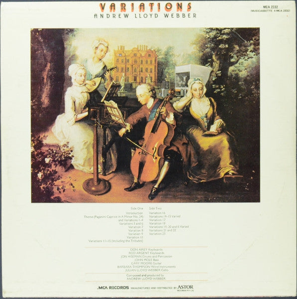 Andrew Lloyd Webber – Variations LP vinyl record, image 2 of 2