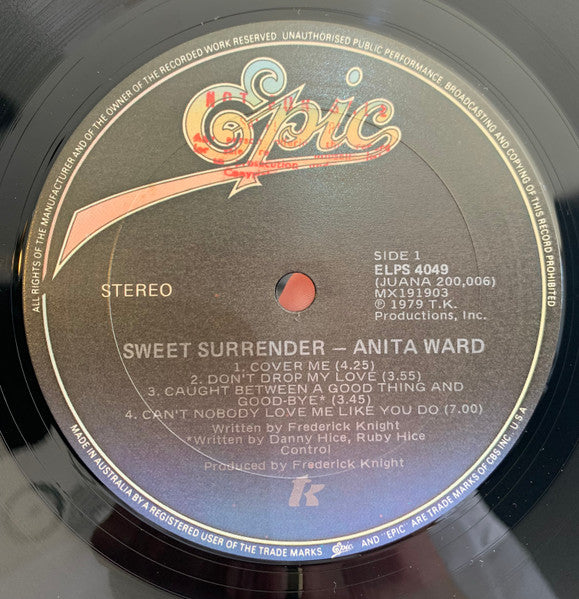 Anita Ward – Sweet Surrender LP vinyl record, image 3 of 4