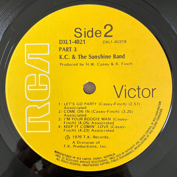 KC & The Sunshine Band – Part 3 LP vinyl record, image 4 of 4