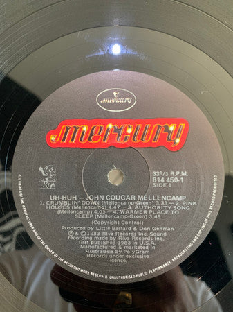 John Cougar Mellencamp – Uh-Huh LP vinyl record, image 6 of 6
