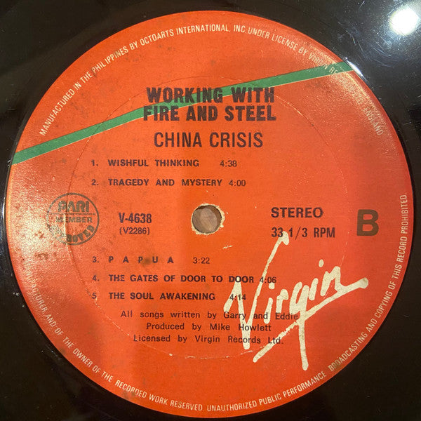 China Crisis – Working With Fire And Steel LP vinyl record, image 4 of 4