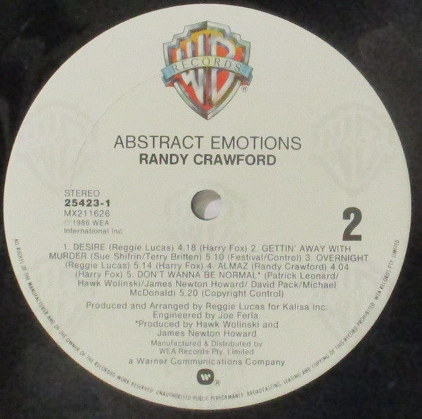 Randy Crawford – Abstract Emotions LP vinyl record, image 4 of 4