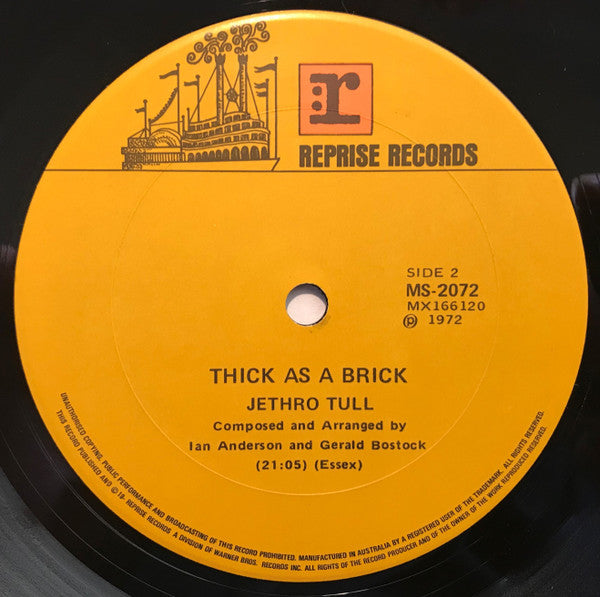 Jethro Tull – Thick As A Brick LP vinyl record, image 4 of 4