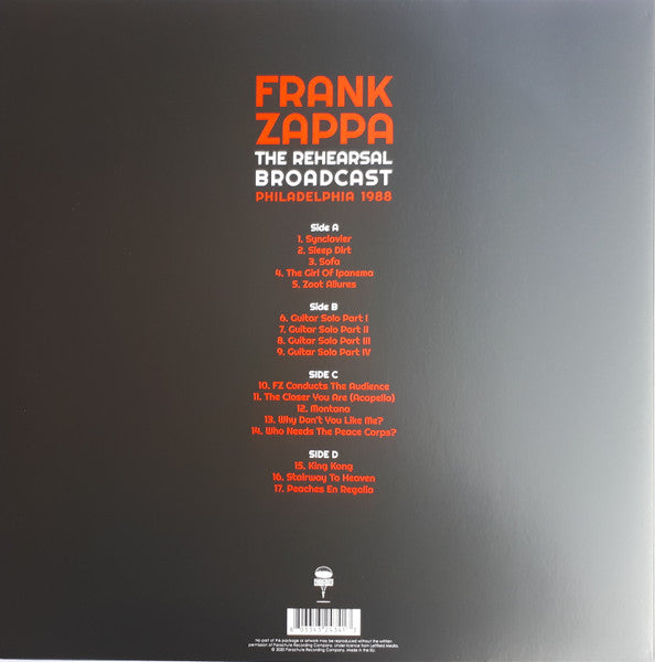 Frank Zappa – The Rehearsal Broadcast Philadelphia 1988 (2xLP) LP vinyl record, image 2 of 10