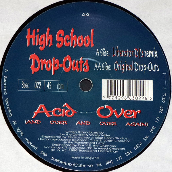 High School Drop-Outs – Acid Over (And Over And Over Again) 12" vinyl record, image 1 of 2