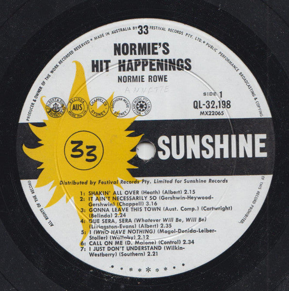 Normie Rowe, Normie Rowe & The Playboys – Normie's Hit Happenings LP vinyl record, image 3 of 5