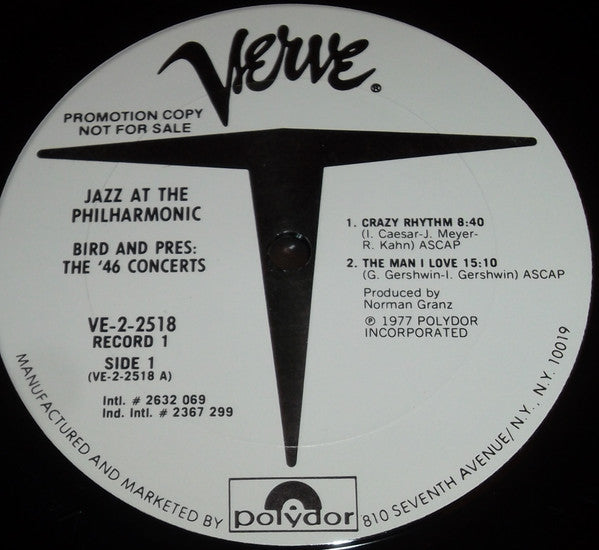 Jazz At The Philharmonic – Bird And Pres: The '46 Concerts (2xLP) LP vinyl record, image 5 of 10