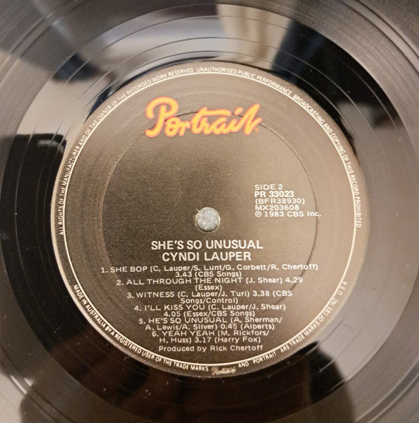 Cyndi Lauper – She's So Unusual LP vinyl record, image 10 of 10