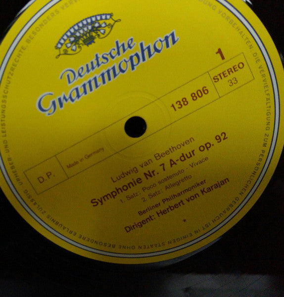 Ludwig van Beethoven, Berliner Philharmoniker, Herbert von Karajan – Symphonie Nr. 7 LP vinyl record, image 4 of 4