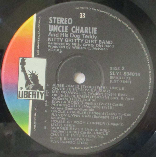 Nitty Gritty Dirt Band – Uncle Charlie & His Dog Teddy LP vinyl record, image 6 of 6