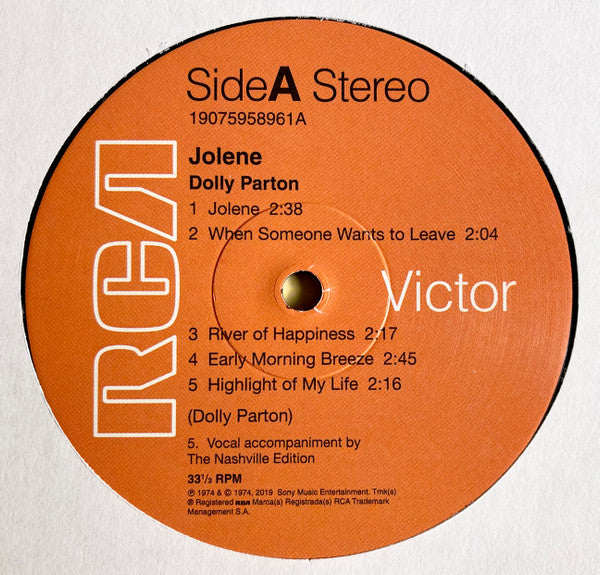Dolly Parton – Jolene LP vinyl record, image 3 of 4