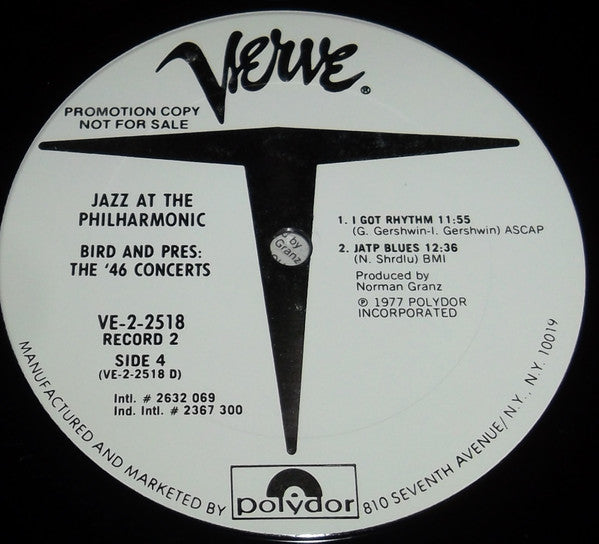 Jazz At The Philharmonic – Bird And Pres: The '46 Concerts (2xLP) LP vinyl record, image 8 of 10