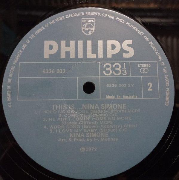 Nina Simone – This Is... LP vinyl record, image 3 of 4