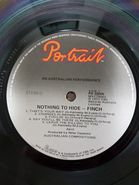 Finch – Nothing To Hide LP vinyl record, image 2 of 2