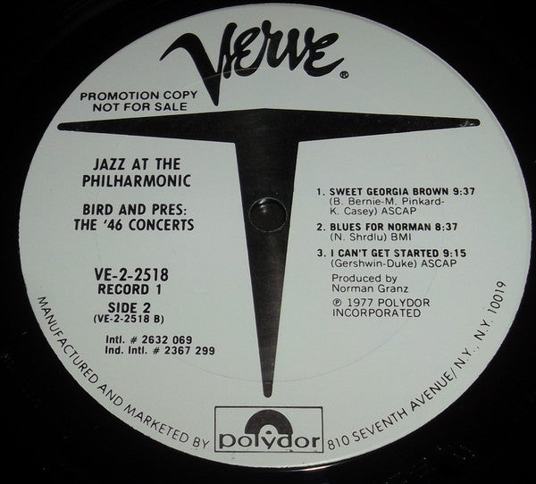 Jazz At The Philharmonic – Bird And Pres: The '46 Concerts (2xLP) LP vinyl record, image 6 of 10