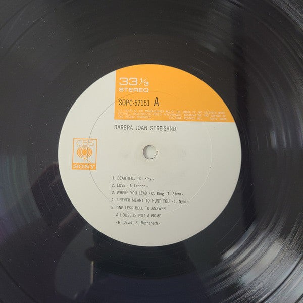Barbra Streisand – Barbra Joan Streisand LP vinyl record, image 1 of 2