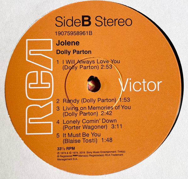 Dolly Parton – Jolene LP vinyl record, image 4 of 4