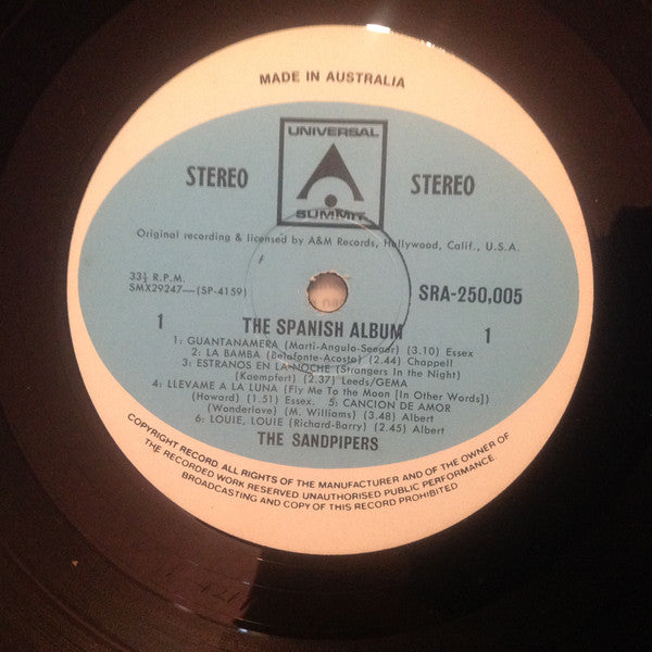 The Sandpipers – The Spanish Album LP vinyl record, image 3 of 4
