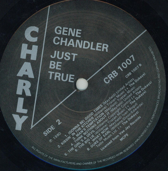 Gene Chandler – Just Be True LP vinyl record, image 3 of 4