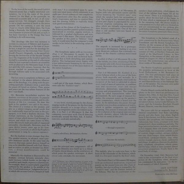 Leonard Bernstein, New York Philharmonic – Symphony No. 3 Kaddish (First Recording) LP vinyl record, image 5 of 6