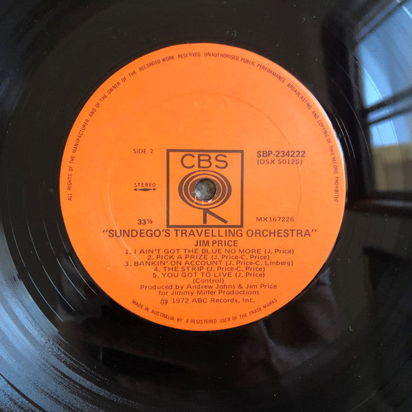 Jim Price – Sundego's Travelling Orchestra LP vinyl record, image 3 of 3