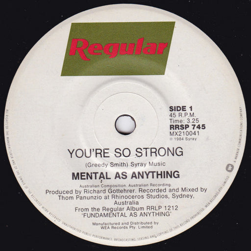 Mental As Anything – You're So Strong 7" vinyl record, image 1 of 2
