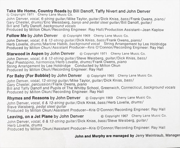 John Denver – John Denver's Greatest Hits LP vinyl record, image 6 of 8