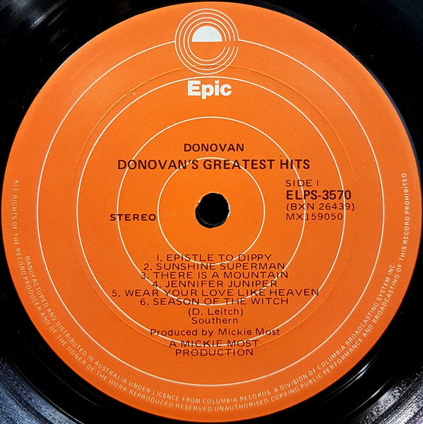 Donovan – Donovan's Greatest Hits LP vinyl record, image 3 of 4