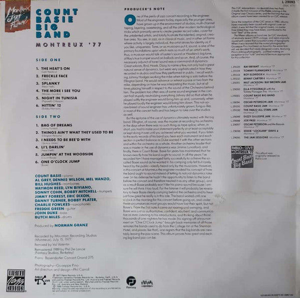 Count Basie Big Band – Montreux '77 LP vinyl record, image 2 of 4