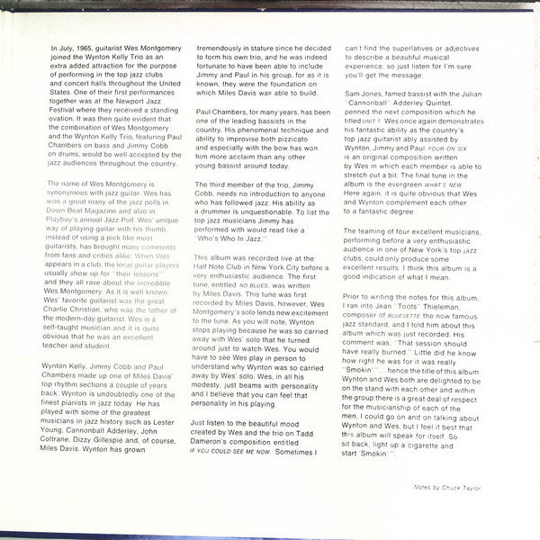 Wynton Kelly Trio, Wes Montgomery – Smokin' At The Half Note = ハーフ・ノートのウェス・モンゴメリーとウィントン・ケリー LP vinyl record, image 3 of 7