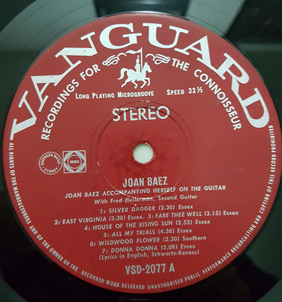 Joan Baez – Joan Baez LP vinyl record, image 2 of 2