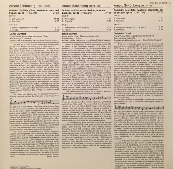 Arnold Schoenberg, Danzi Kwintet – Bläserquintett Op. 26 (1923/24) LP vinyl record, image 2 of 4