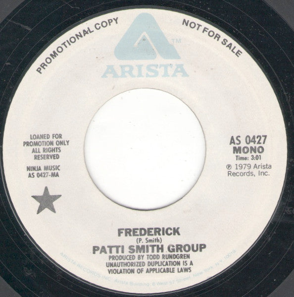Patti Smith Group – Frederick 7" vinyl record, image 1 of 2