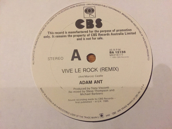Adam Ant – Vive Le Rock 12" vinyl record, image 5 of 6