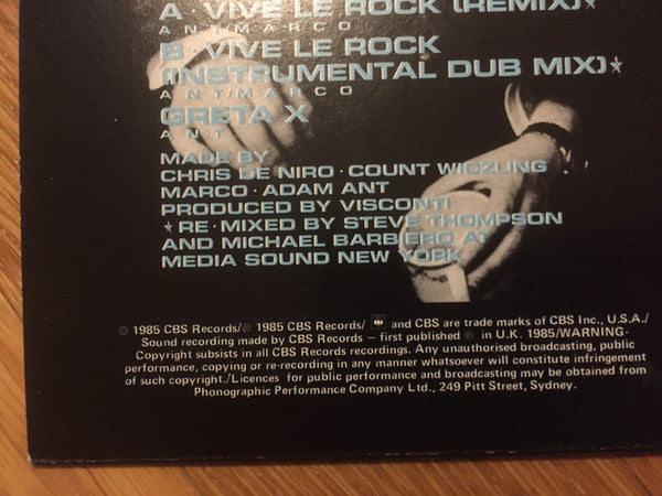 Adam Ant – Vive Le Rock 12" vinyl record, image 4 of 6