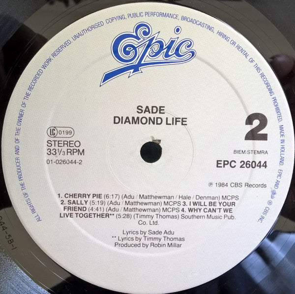 Sade – Diamond Life LP vinyl record, image 5 of 5