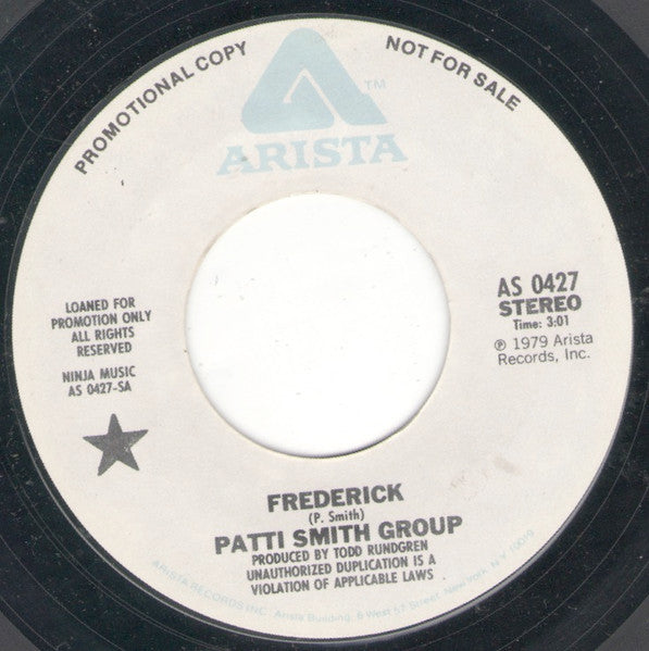Patti Smith Group – Frederick 7" vinyl record, image 2 of 2