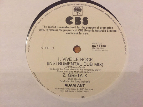 Adam Ant – Vive Le Rock 12" vinyl record, image 6 of 6