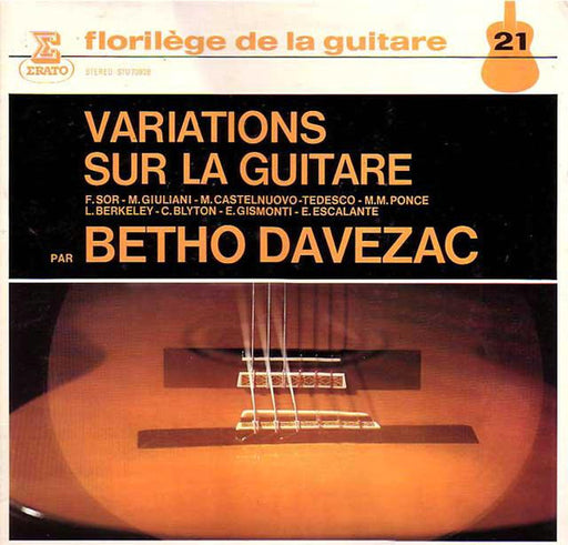 Betho Davezac – Variations Sur La Guitare LP vinyl record, image 1 of 2