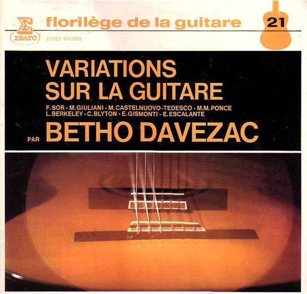 Betho Davezac – Variations Sur La Guitare LP vinyl record, image 1 of 2
