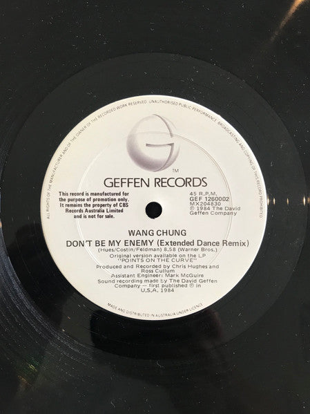 Wang Chung – Wait (Extended Dance Remix) 12" vinyl record, image 4 of 4