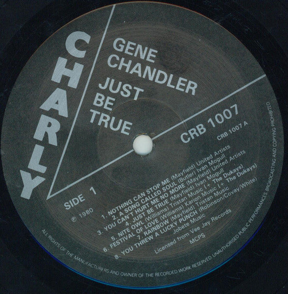 Gene Chandler – Just Be True LP vinyl record, image 2 of 4