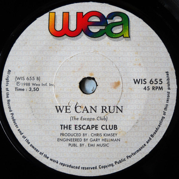 The Escape Club – Wild, Wild West 7" vinyl record, image 2 of 2